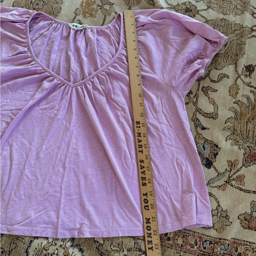 Boden Pink Puff-Sleeve Peasant Top Lavender - Picture 7 of 7